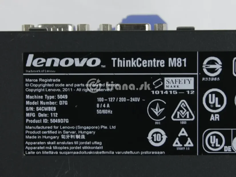 Lenovo ThinkCentre M81 SFF, i5-2400, 8GB RAM, 256GB SSD 2,5"