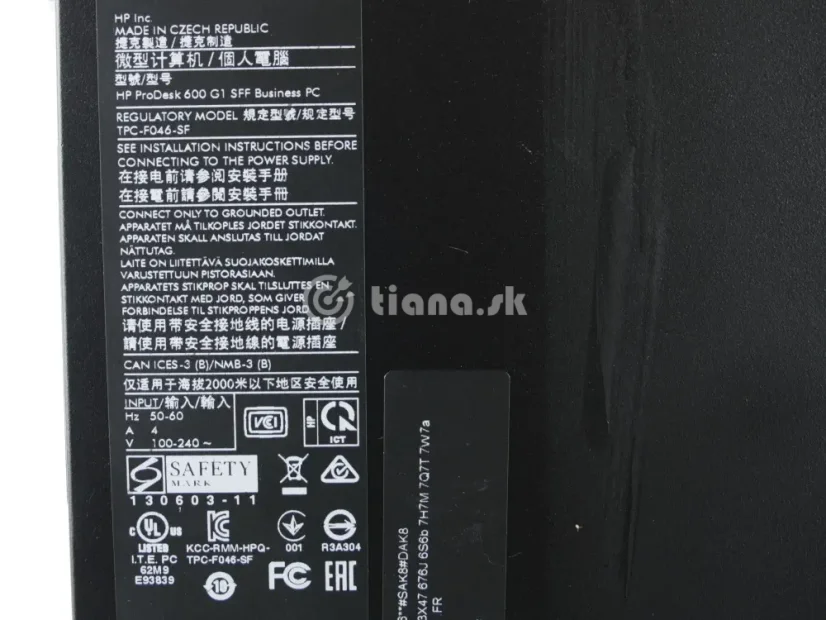 HP ProDesk 600 G1 SFF, i5-4570, 16GB RAM, 256GB SSD 2,5"