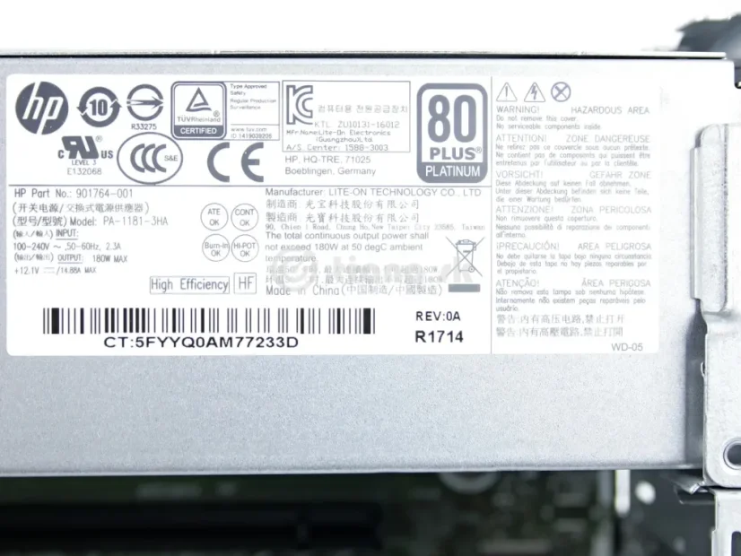 HP ProDesk 600 G3, i3-6100, 8GB RAM, 256GB SSD 2,5"