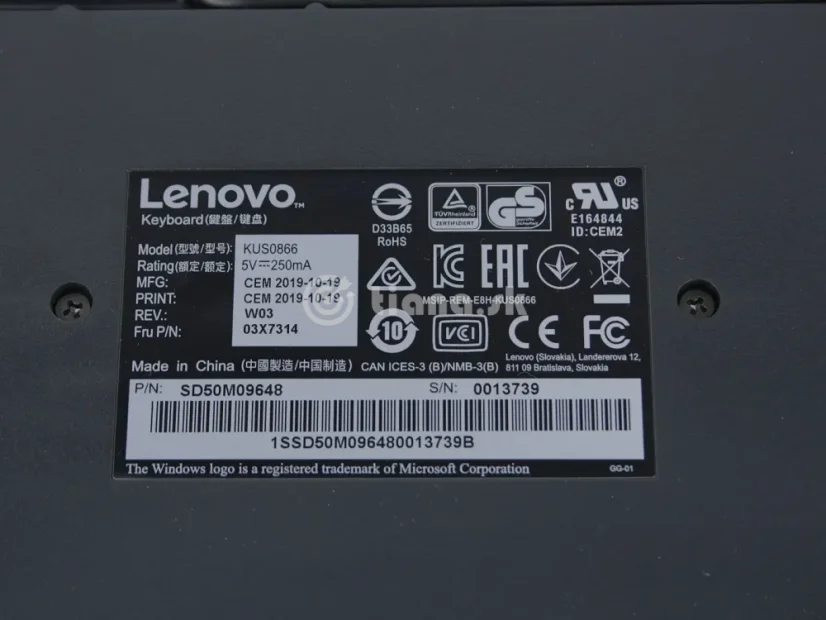 HP Slim klávesnica s čítačkou kariet