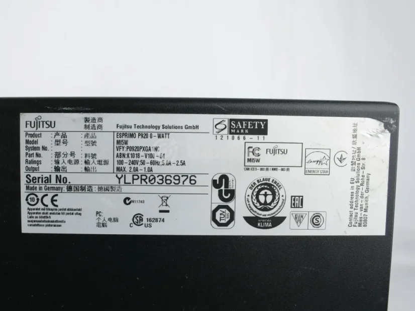 Fujitsu Esprimo P920, i3-4160T, 8GB RAM, 512GB SSD 2,5"
